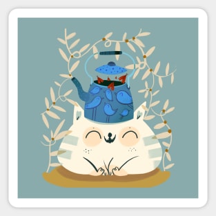 Cat and pot Sticker